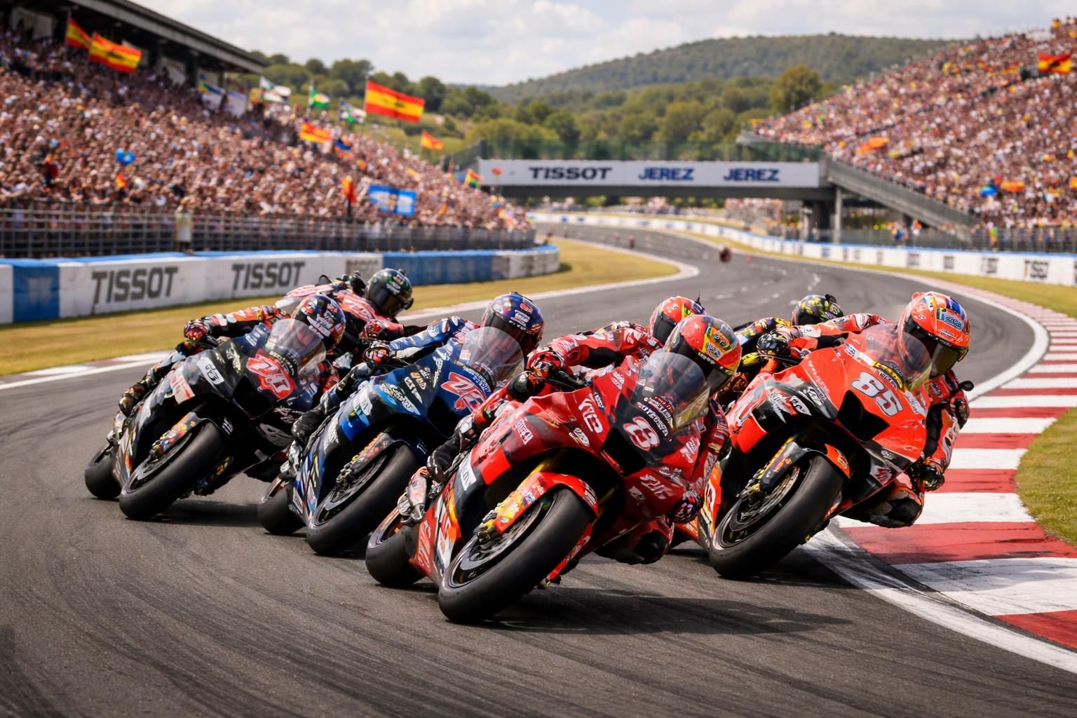 revivez les moments forts et les temps forts palpitants du motogp à jerez, une course intense pleine de suspense et d'émotions.